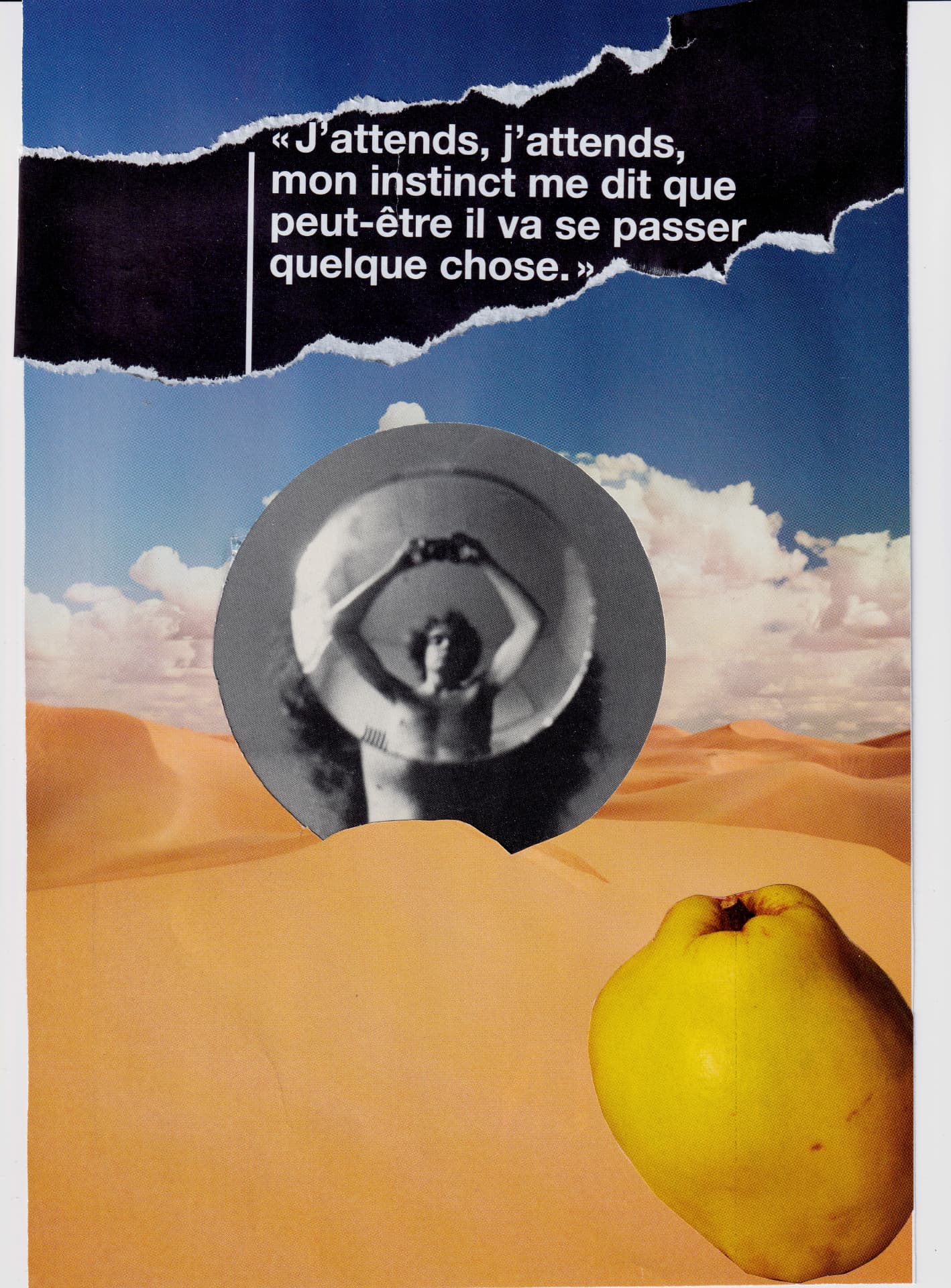 Collage contemporaine — Ali Atakay — Attente — 21 × 29.7 cm — 2026 — ACTA Gallery