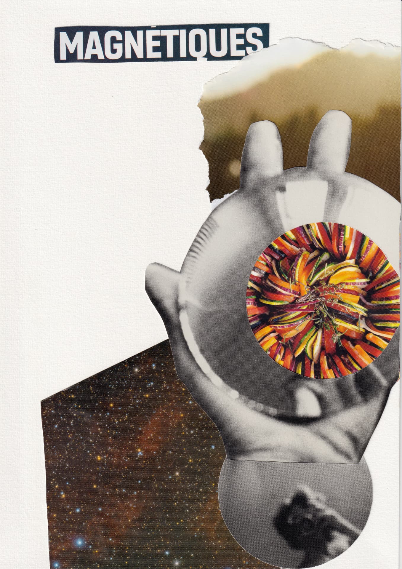 Collage contemporaine — Ali Atakay — Magnétiques — 21 × 29.7 cm — 2026 — ACTA Gallery