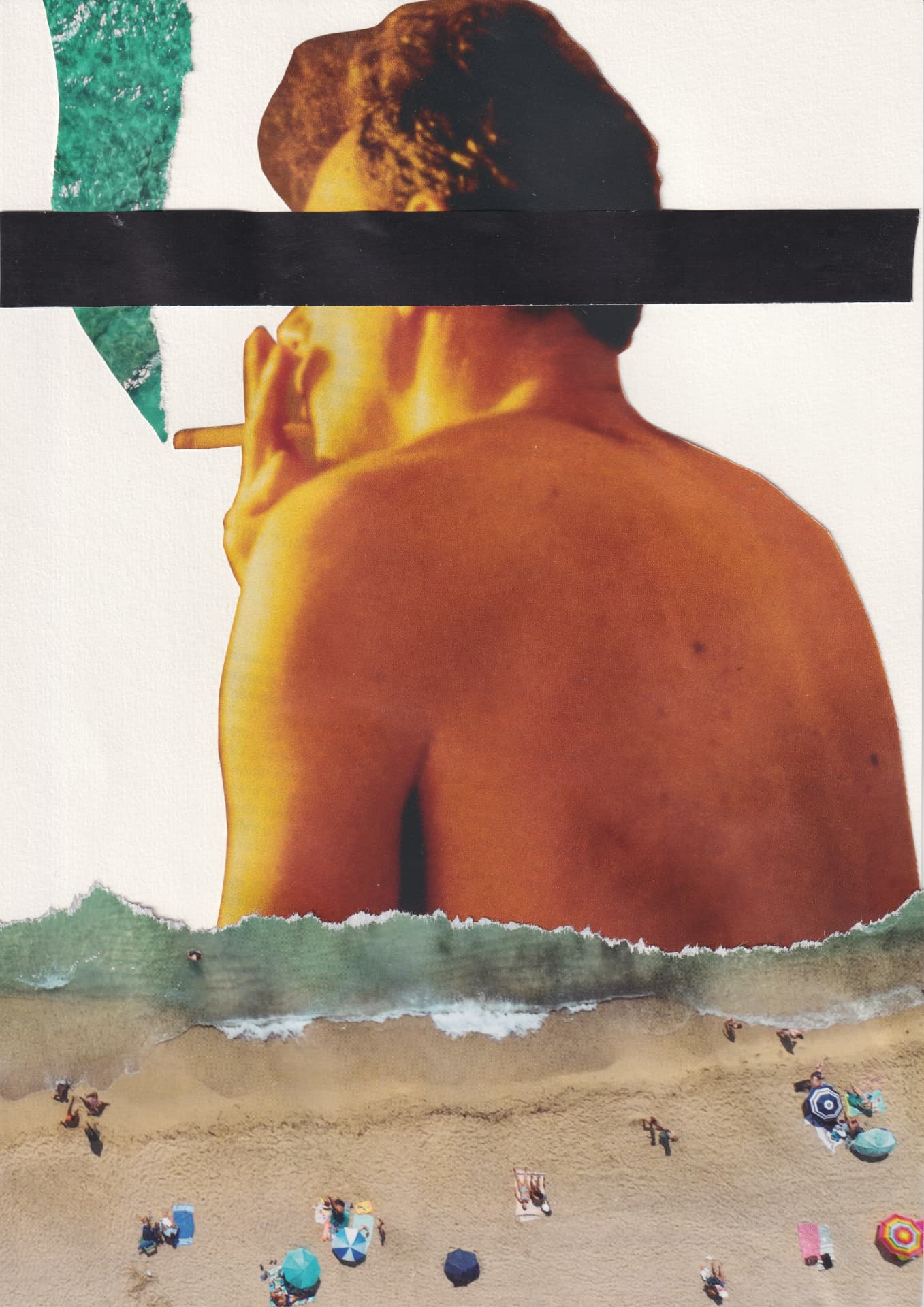 Collage contemporaine — Ali Atakay — The Man and the Sea — 21 × 29.7 cm — 2026 — ACTA Gallery