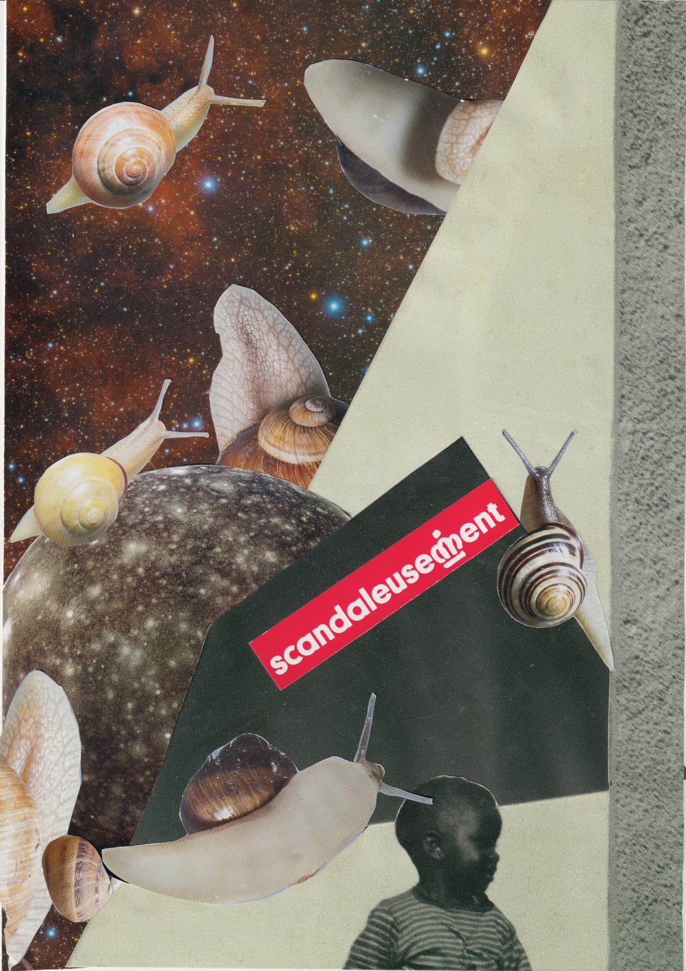 Collage contemporaine — Ali Atakay — Scandaleusement — 21 × 29.7 cm — 2026 — ACTA Gallery