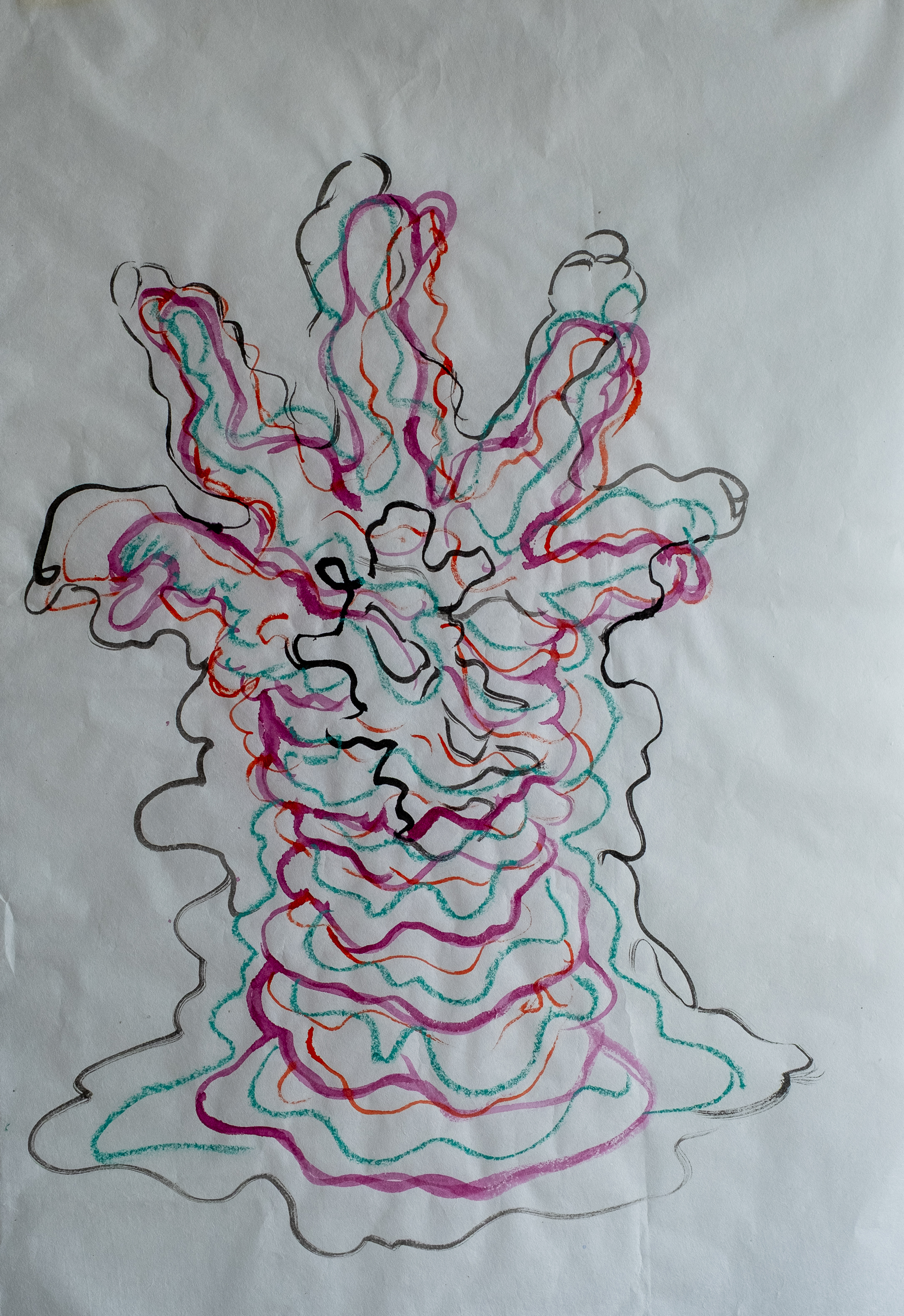 Aquarelle contemporaine — Lilia Houissa — Mandel 2 — 70 × 45 cm — 2025 — ACTA Gallery