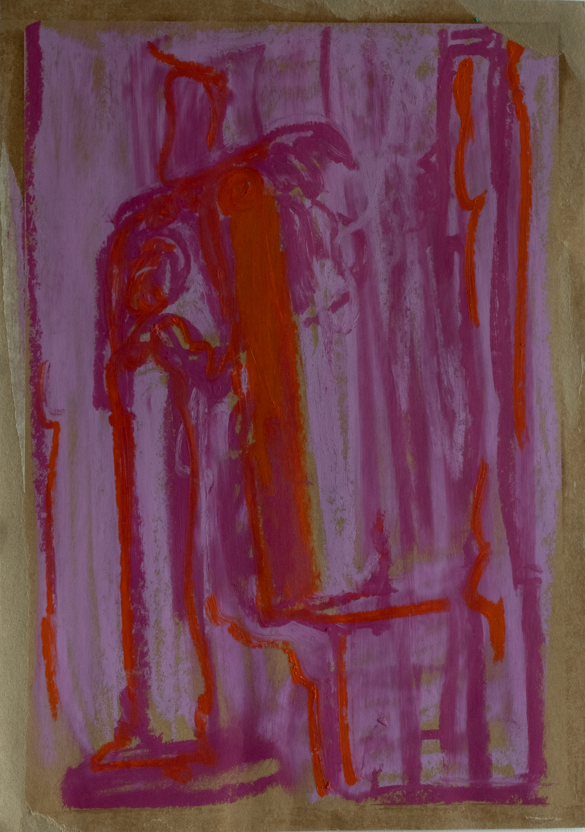 Pastel à l'huile contemporaine — Lilia Houissa — Pink nightscape — 42 × 29 cm — 2025 — ACTA Gallery