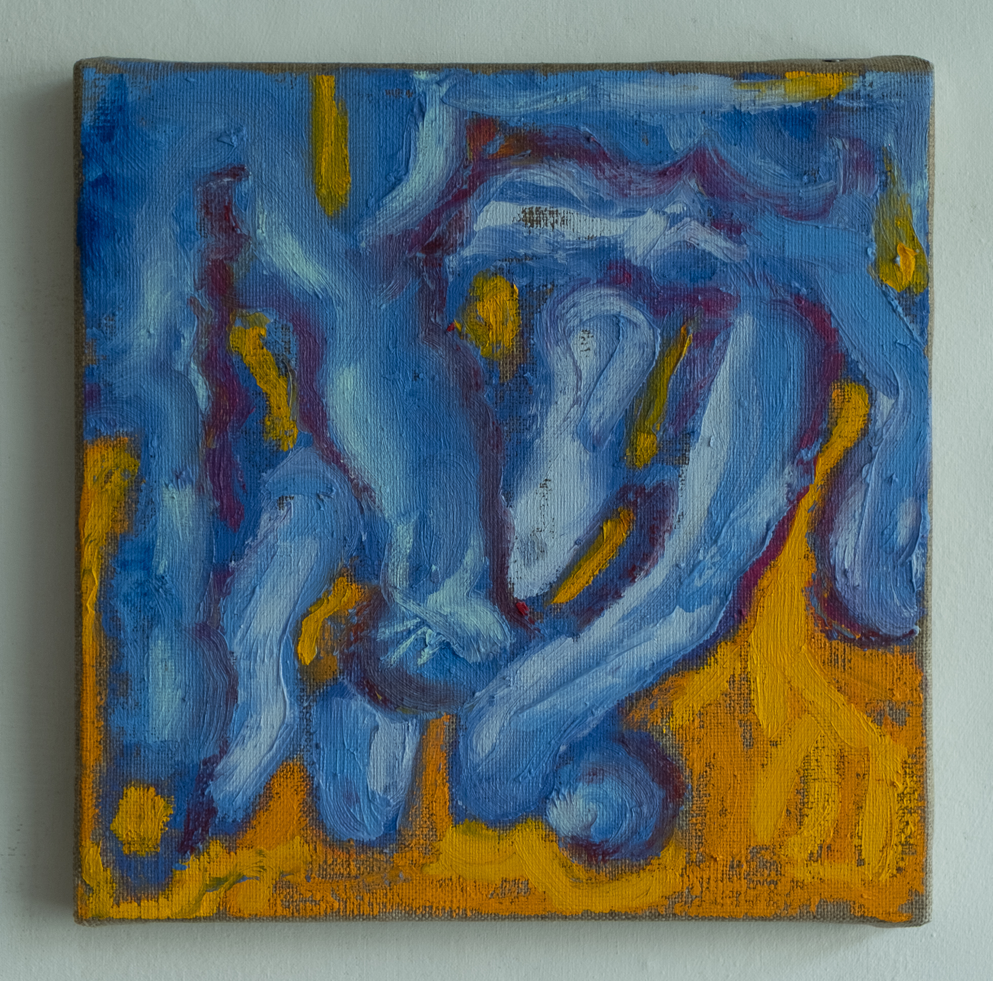 Pastel à l'huile contemporaine — Lilia Houissa — Enchevêtrement 6 — 20 × 20 cm — 2026 — ACTA Gallery