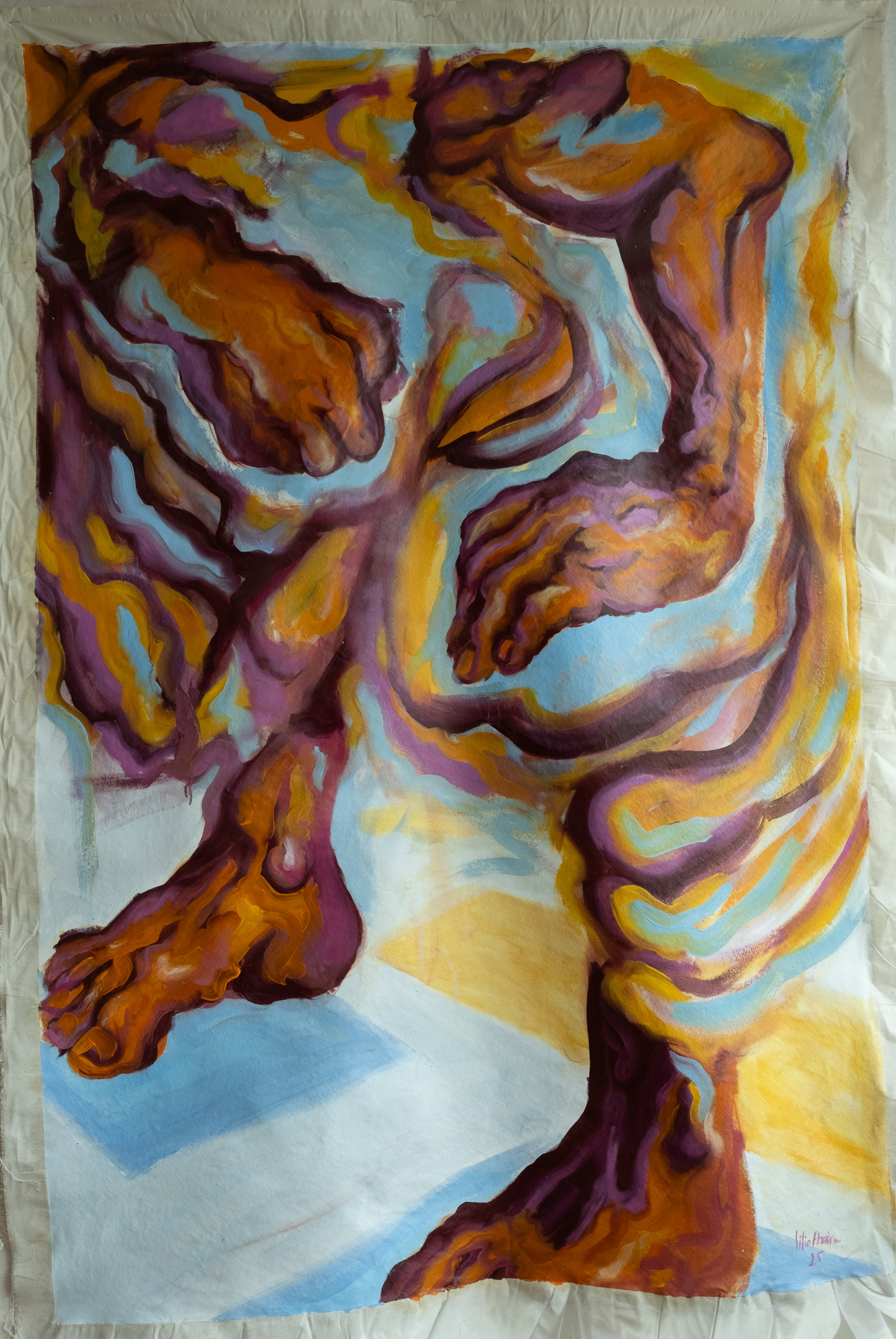 Huile sur toile contemporaine — Lilia Houissa — Struggle — 163 × 113 cm — 2026 — ACTA Gallery